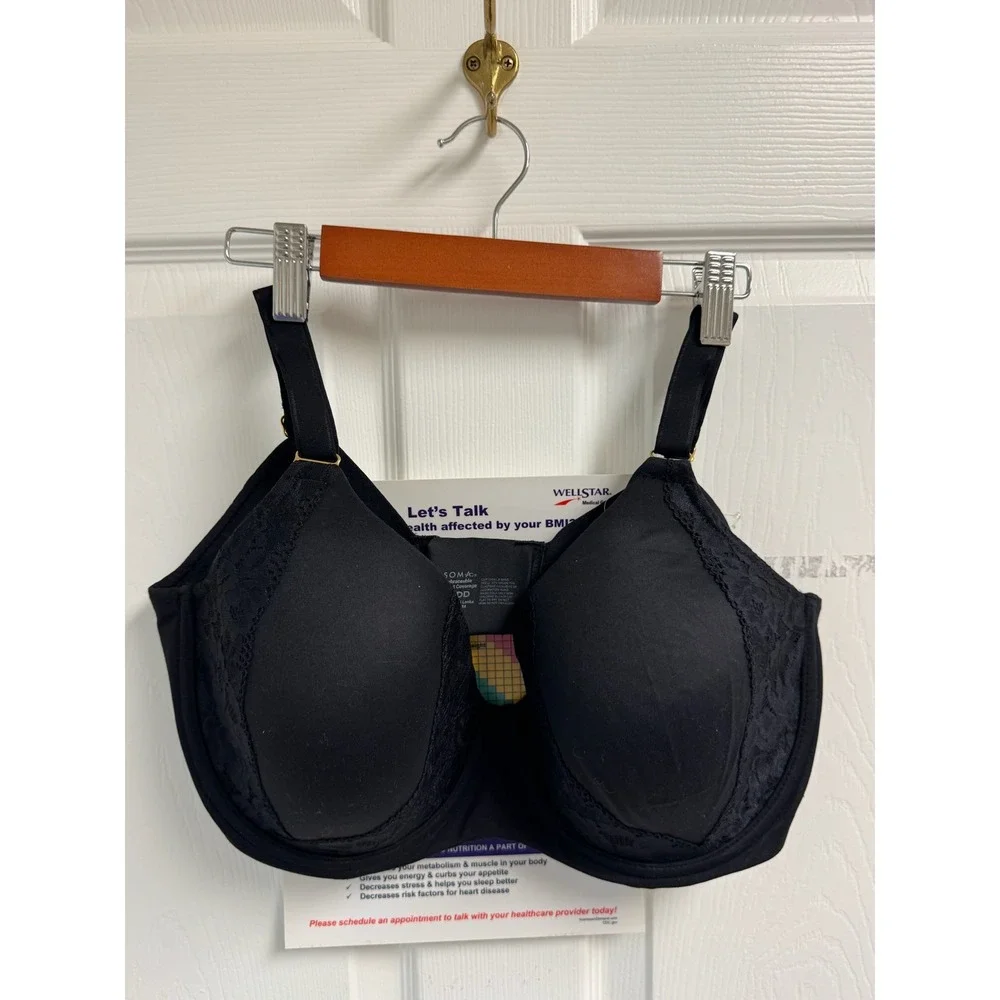 Soma Intimates Embraceable Perfect Coverage Bra Black Lace 40DD 570292451 NEW